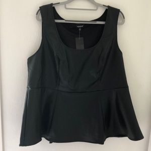 NWT torrid leather-like peplum top